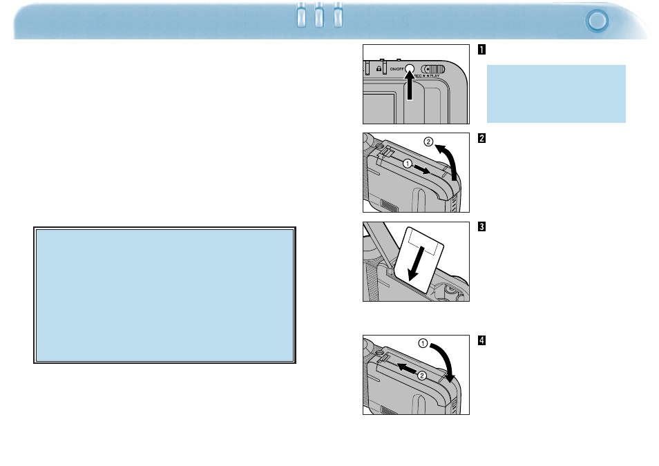 Recording images, Inserting image memory card | Minolta Dimage V User Manual | Page 16 / 40