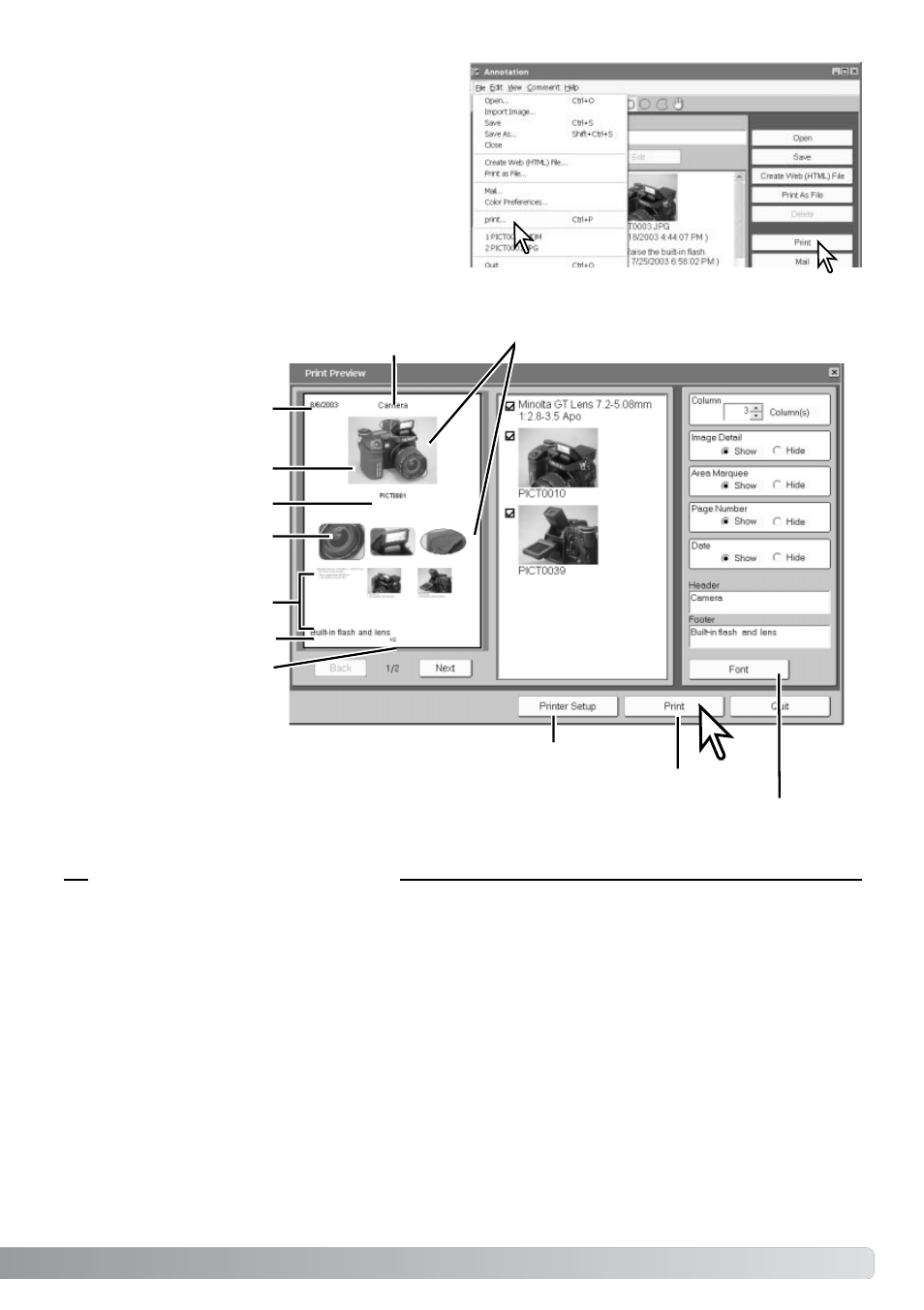 Printing .mdm files | Minolta DIMAGE XT ME-0308 User Manual | Page 19 / 28