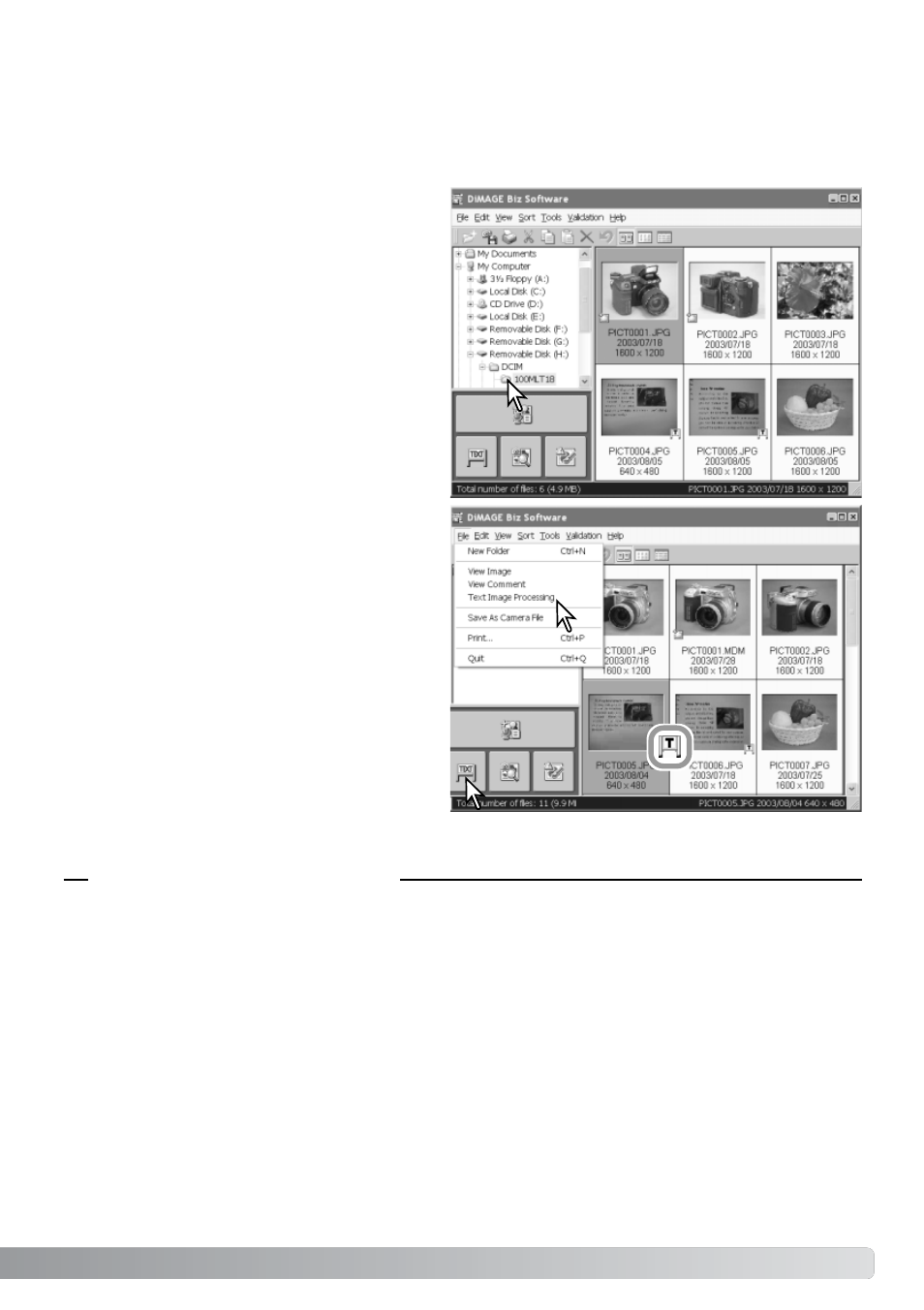 Processing text images | Minolta DIMAGE XT ME-0308 User Manual | Page 23 / 28