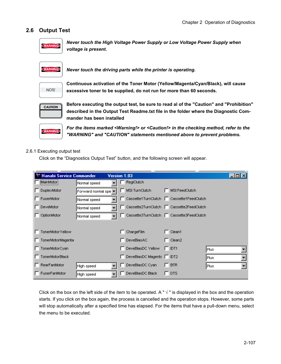 6 output test, 6 output test -107 | Minolta Magicolor 3100 Series User Manual | Page 107 / 424