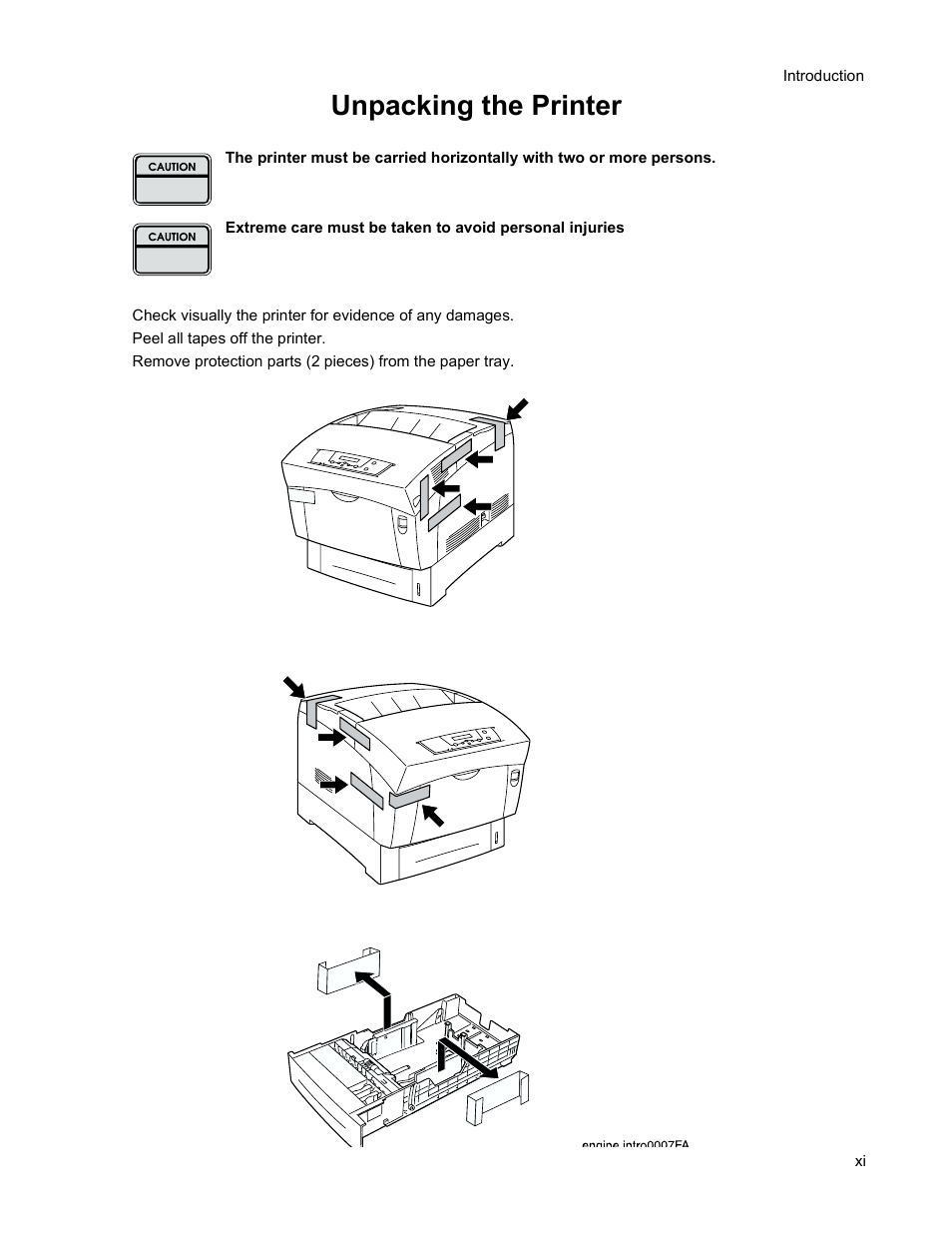 Unpacking the printer | Minolta Magicolor 3100 Series User Manual | Page 11 / 424