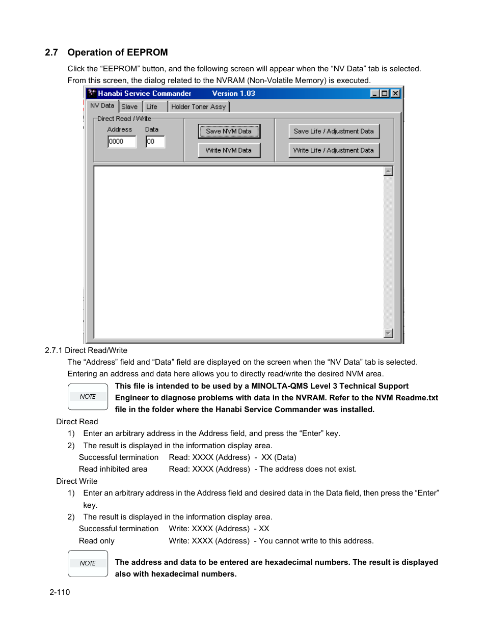 7 operation of eeprom, 7 operation of eeprom -110 | Minolta Magicolor 3100 Series User Manual | Page 110 / 424