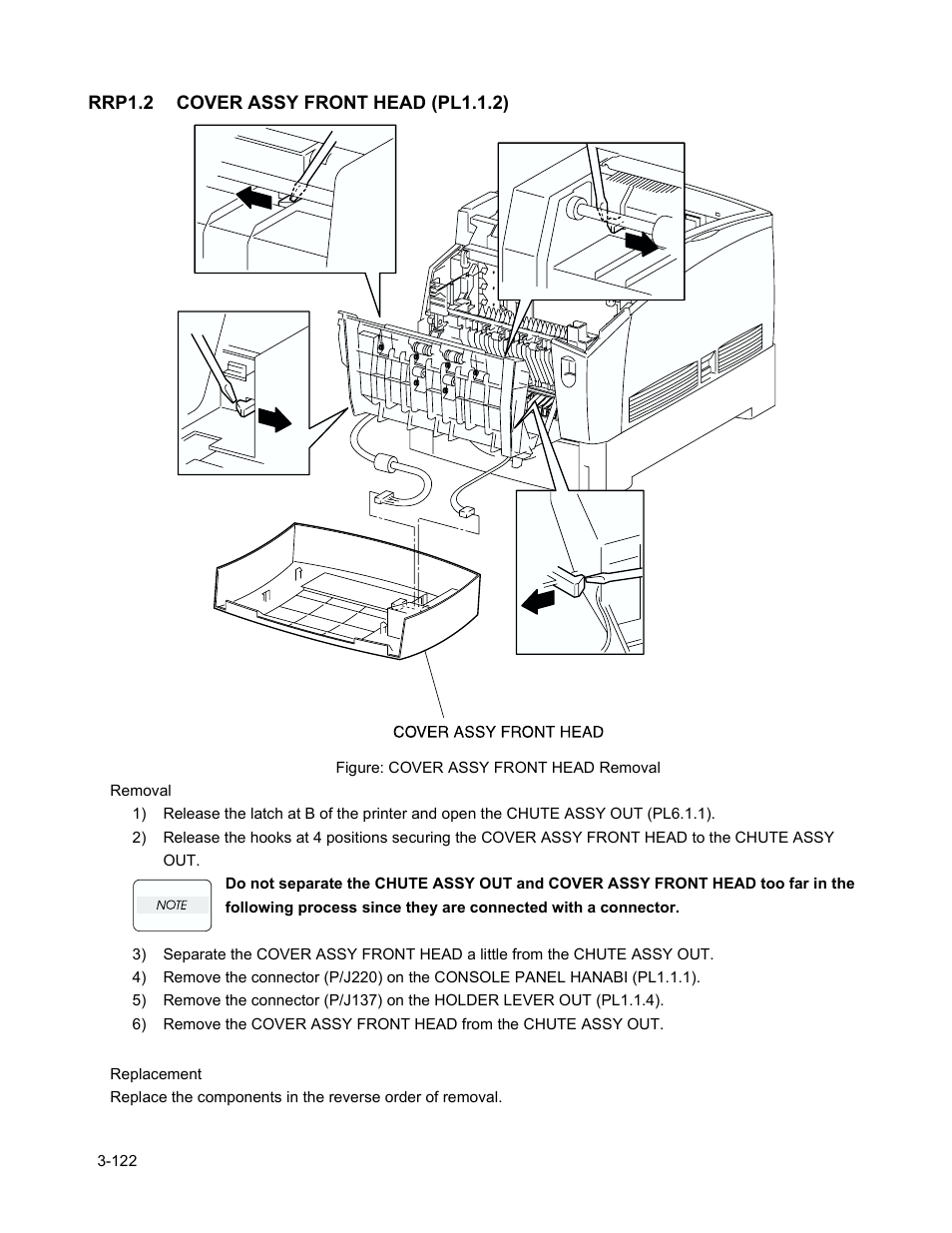 Rrp1.2 cover assy front head (pl1.1.2), Rrp1.2 cover assy front head (pl1.1.2) -124 | Minolta Magicolor 3100 Series User Manual | Page 124 / 424