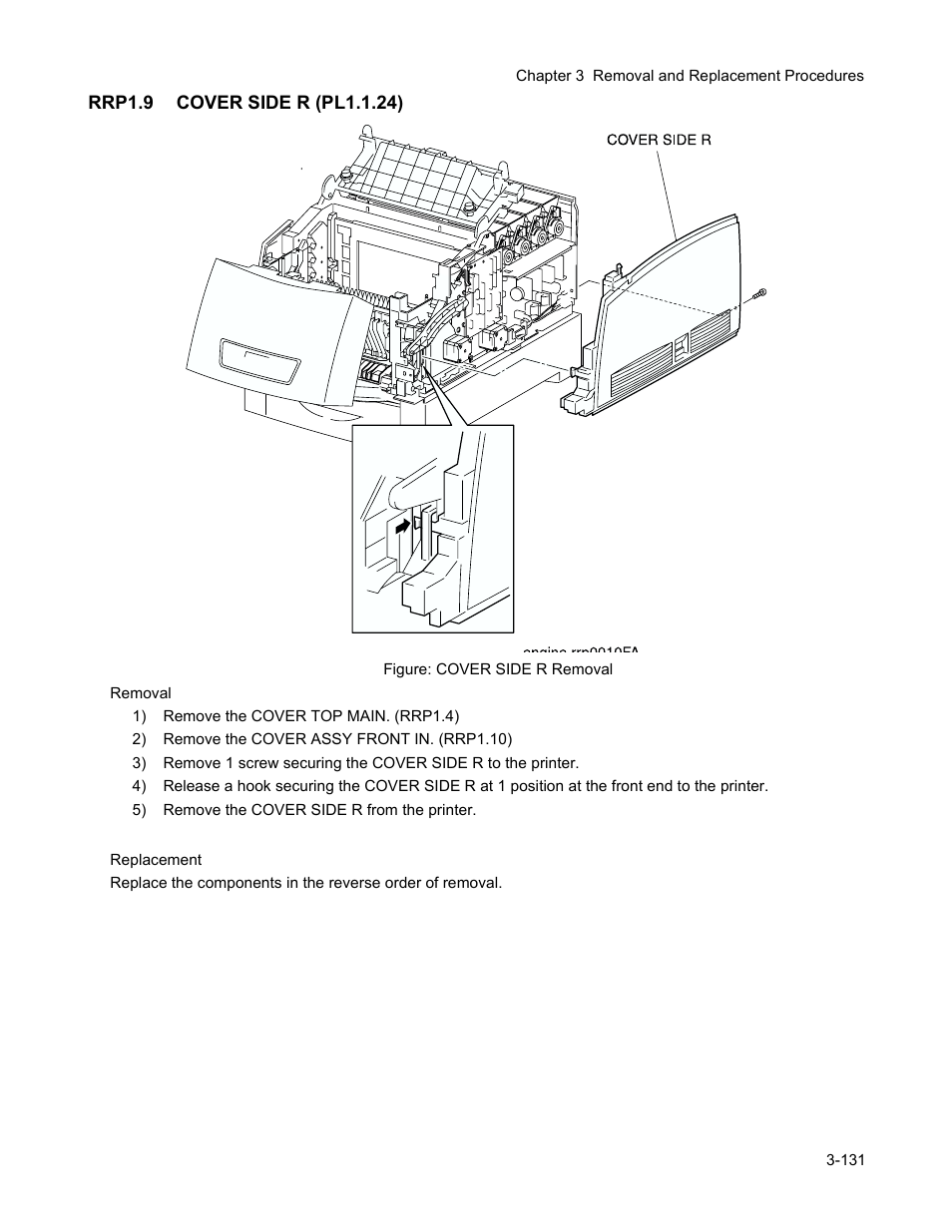 Rrp1.9 cover side r (pl1.1.24), Rrp1.9 cover side r (pl1.1.24) -133 | Minolta Magicolor 3100 Series User Manual | Page 133 / 424