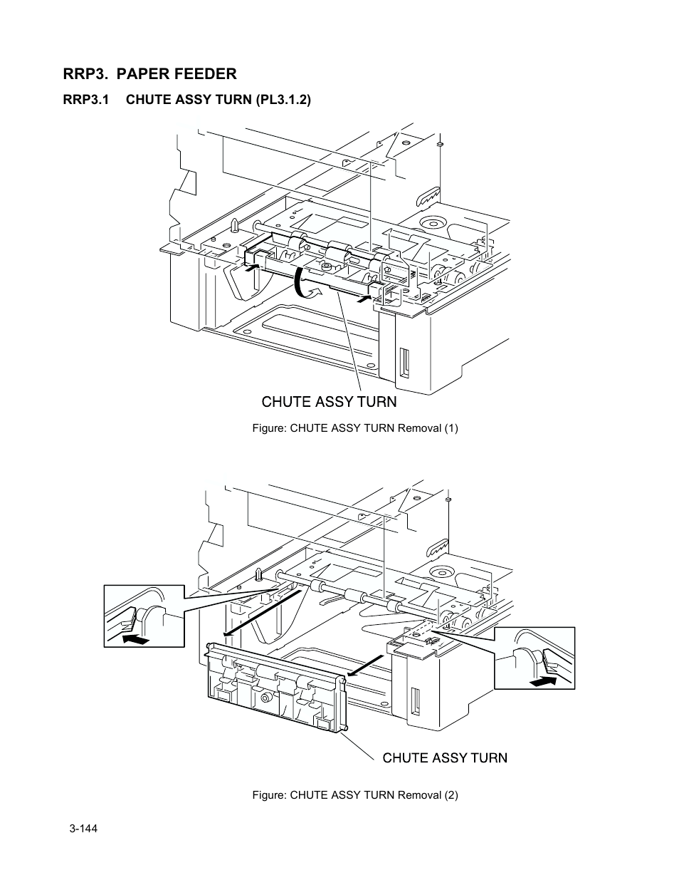 Rrp3. paper feeder, Rrp3.1 chute assy turn (pl3.1.2), Rrp3. paper feeder -146 | Rrp3.1 chute assy turn (pl3.1.2) -146 | Minolta Magicolor 3100 Series User Manual | Page 146 / 424