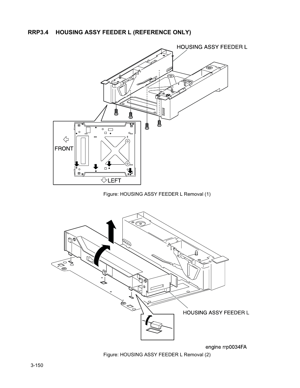 Rrp3.4 housing assy feeder l (reference only), Rrp3.4 housing assy feeder l (reference only) -152 | Minolta Magicolor 3100 Series User Manual | Page 152 / 424