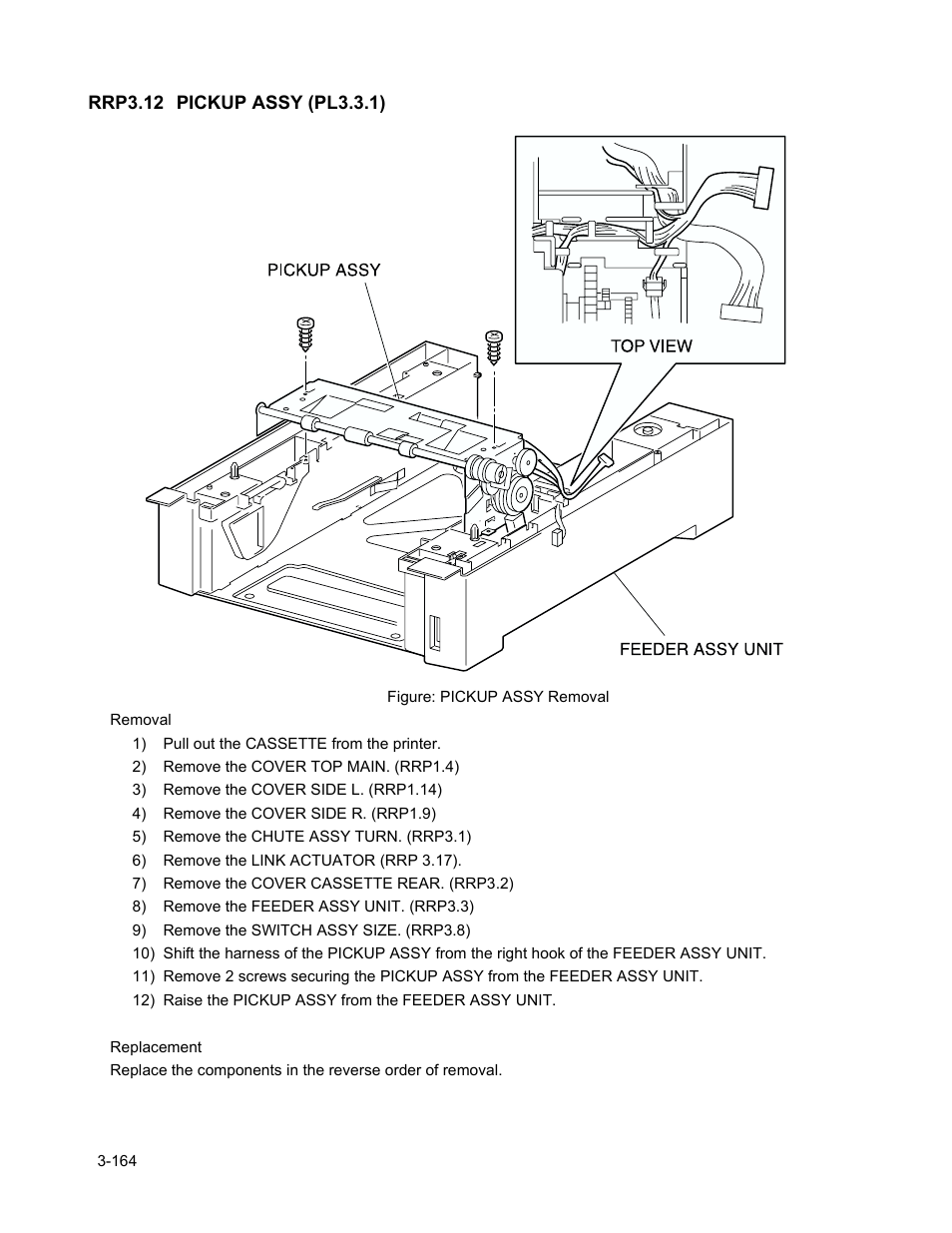 Rrp3.12 pickup assy (pl3.3.1), Rrp3.12 pickup assy (pl3.3.1) -166 | Minolta Magicolor 3100 Series User Manual | Page 166 / 424