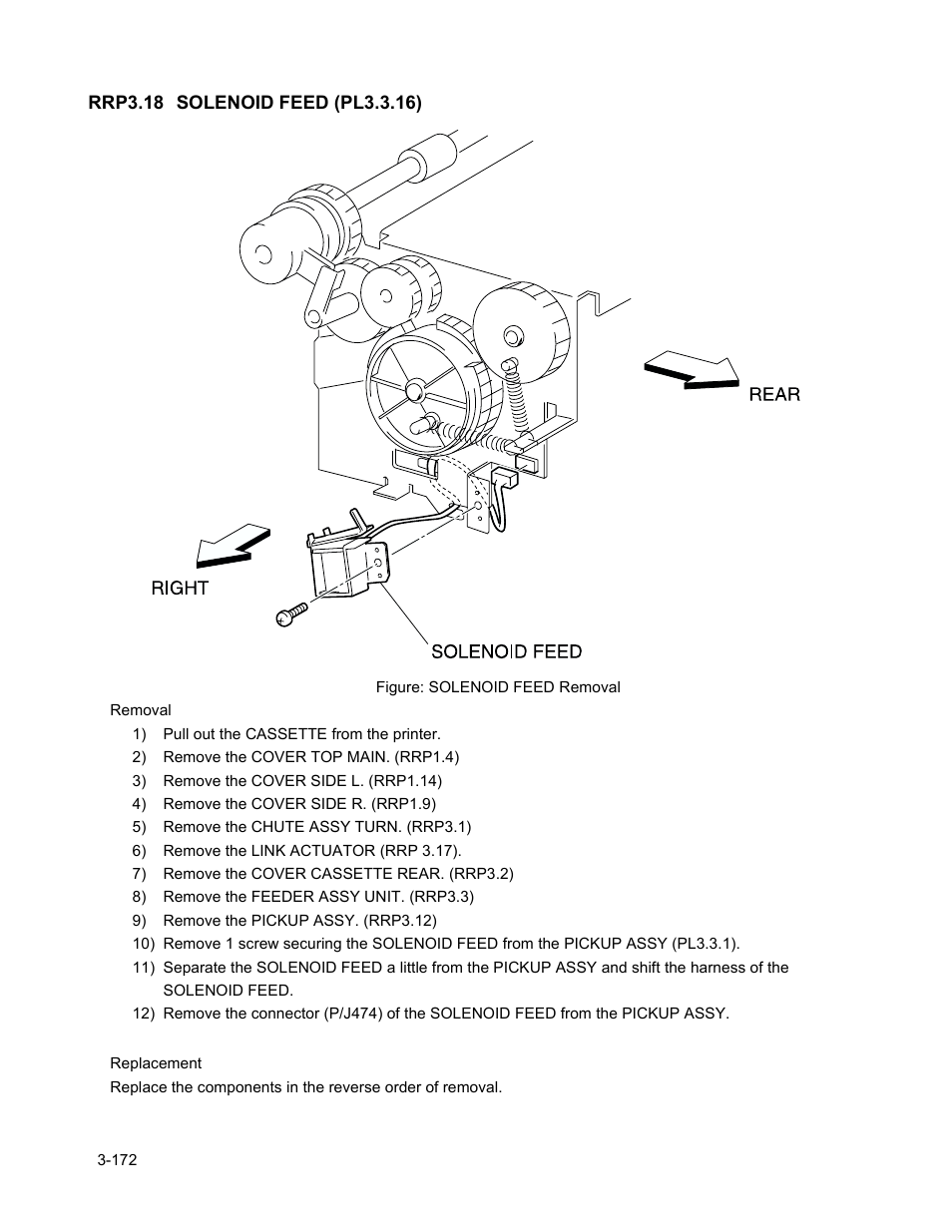 Rrp3.18 solenoid feed (pl3.3.16), Rrp3.18 solenoid feed (pl3.3.16) -174 | Minolta Magicolor 3100 Series User Manual | Page 174 / 424