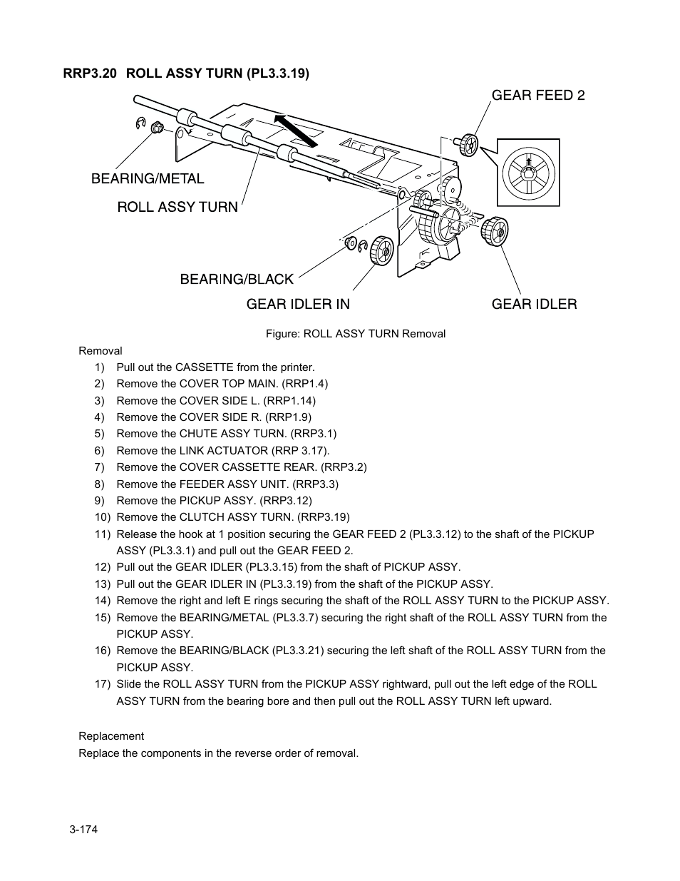 Rrp3.20 roll assy turn (pl3.3.19), Rrp3.20 roll assy turn (pl3.3.19) -176 | Minolta Magicolor 3100 Series User Manual | Page 176 / 424