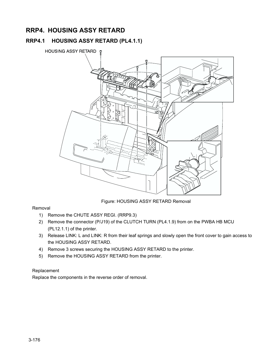 Rrp4. housing assy retard, Rrp4.1 housing assy retard (pl4.1.1), Rrp4. housing assy retard -178 | Rrp4.1 housing assy retard (pl4.1.1) -178 | Minolta Magicolor 3100 Series User Manual | Page 178 / 424