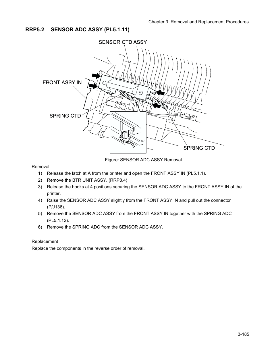 Rrp5.2 sensor adc assy (pl5.1.11), Rrp5.2 sensor adc assy (pl5.1.11) -187 | Minolta Magicolor 3100 Series User Manual | Page 187 / 424