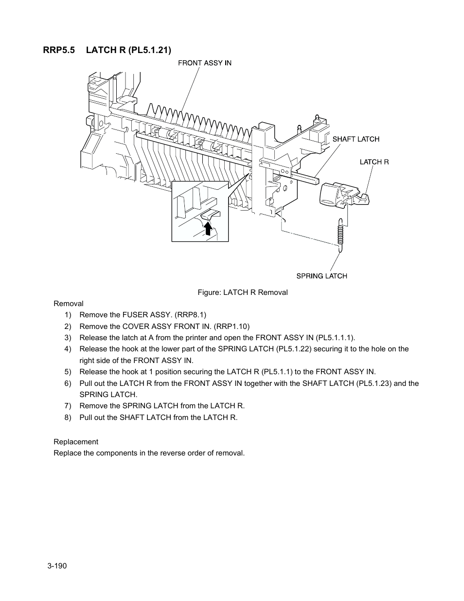 Rrp5.5 latch r (pl5.1.21), Rrp5.5 latch r (pl5.1.21) -192 | Minolta Magicolor 3100 Series User Manual | Page 192 / 424