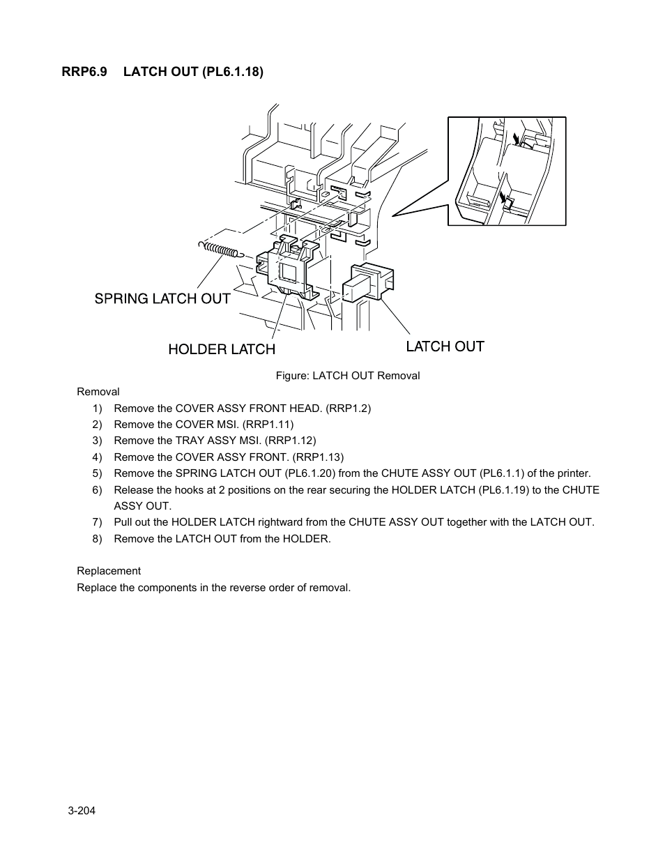 Rrp6.9 latch out (pl6.1.18), Rrp6.9 latch out (pl6.1.18) -206 | Minolta Magicolor 3100 Series User Manual | Page 206 / 424