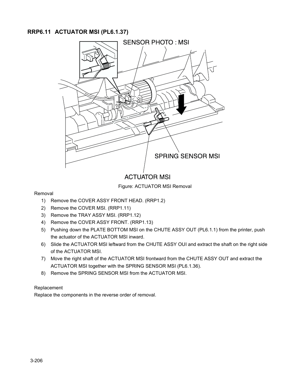 Rrp6.11 actuator msi (pl6.1.37), Rrp6.11 actuator msi (pl6.1.37) -208 | Minolta Magicolor 3100 Series User Manual | Page 208 / 424