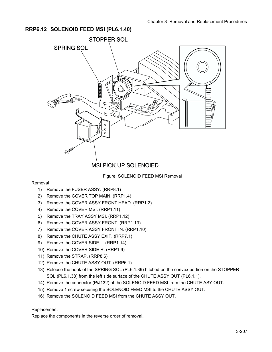 Rrp6.12 solenoid feed msi (pl6.1.40), Rrp6.12 solenoid feed msi (pl6.1.40) -209 | Minolta Magicolor 3100 Series User Manual | Page 209 / 424