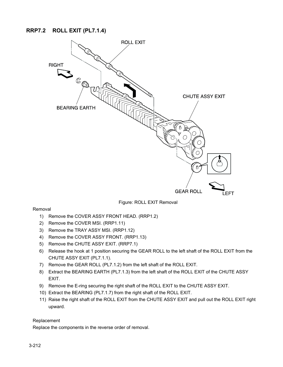 Rrp7.2 roll exit (pl7.1.4), Rrp7.2 roll exit (pl7.1.4) -214 | Minolta Magicolor 3100 Series User Manual | Page 214 / 424
