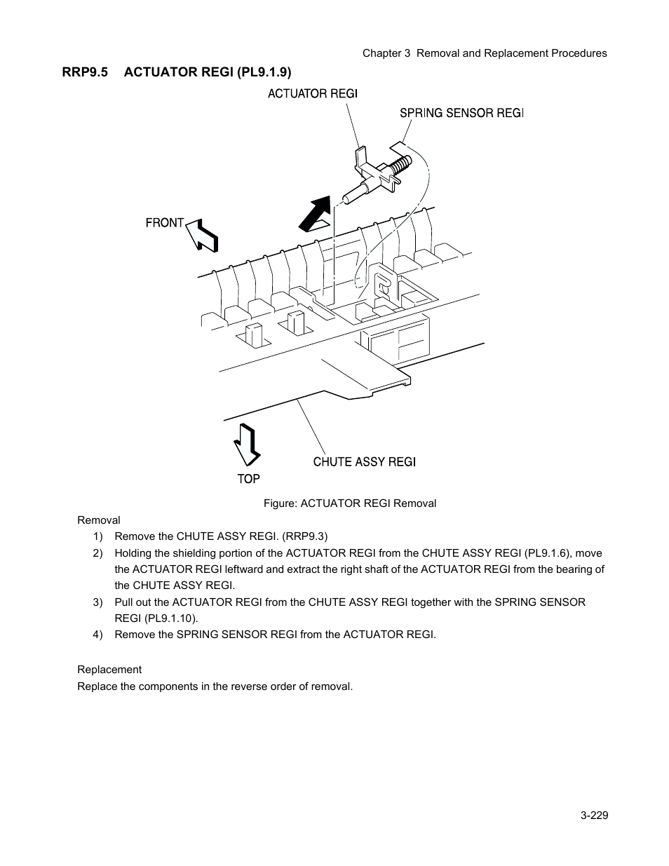 Rrp9.5 actuator regi (pl9.1.9), Rrp9.5 actuator regi (pl9.1.9) -231 | Minolta Magicolor 3100 Series User Manual | Page 231 / 424