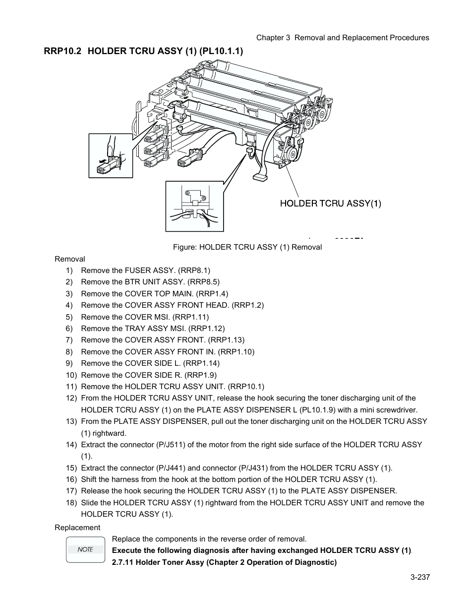 Rrp10.2 holder tcru assy (1) (pl10.1.1), Rrp10.2 holder tcru assy (1) (pl10.1.1) -239 | Minolta Magicolor 3100 Series User Manual | Page 239 / 424