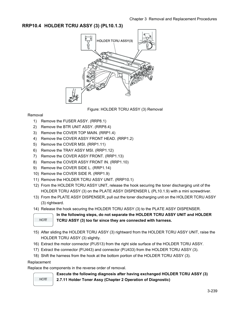 Rrp10.4 holder tcru assy (3) (pl10.1.3), Rrp10.4 holder tcru assy (3) (pl10.1.3) -241 | Minolta Magicolor 3100 Series User Manual | Page 241 / 424