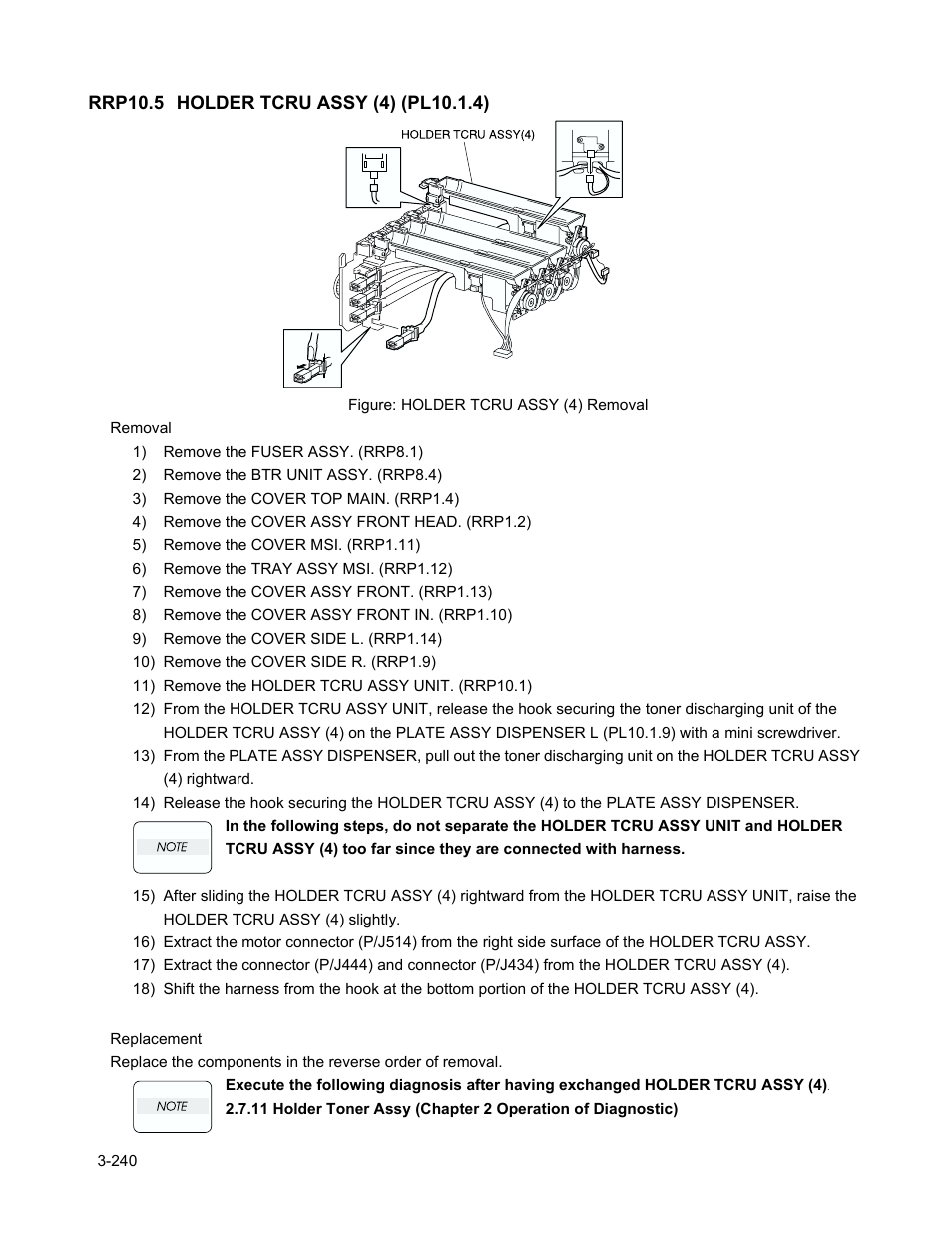 Rrp10.5 holder tcru assy (4) (pl10.1.4), Rrp10.5 holder tcru assy (4) (pl10.1.4) -242 | Minolta Magicolor 3100 Series User Manual | Page 242 / 424
