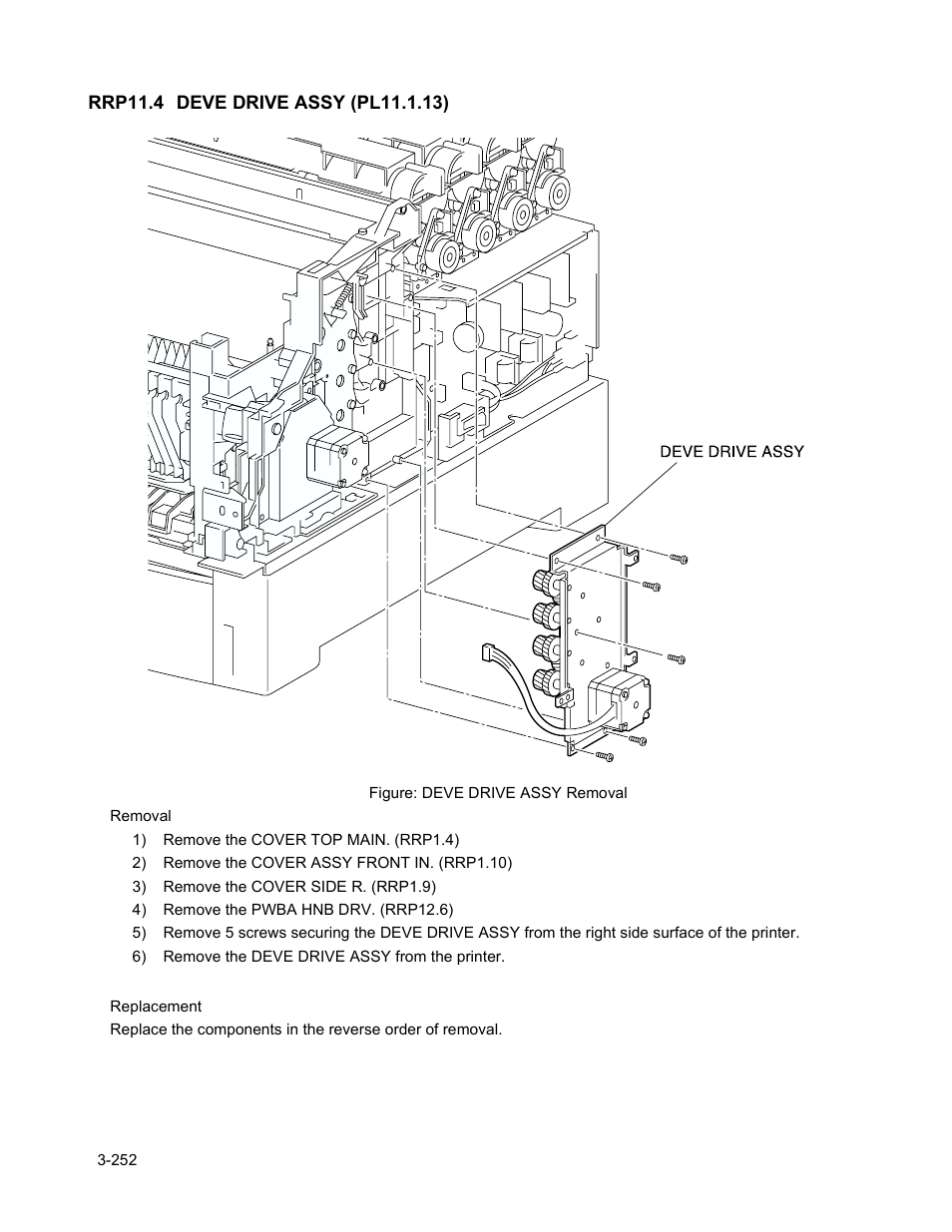 Rrp11.4 deve drive assy (pl11.1.13), Rrp11.4 deve drive assy (pl11.1.13) -254 | Minolta Magicolor 3100 Series User Manual | Page 254 / 424