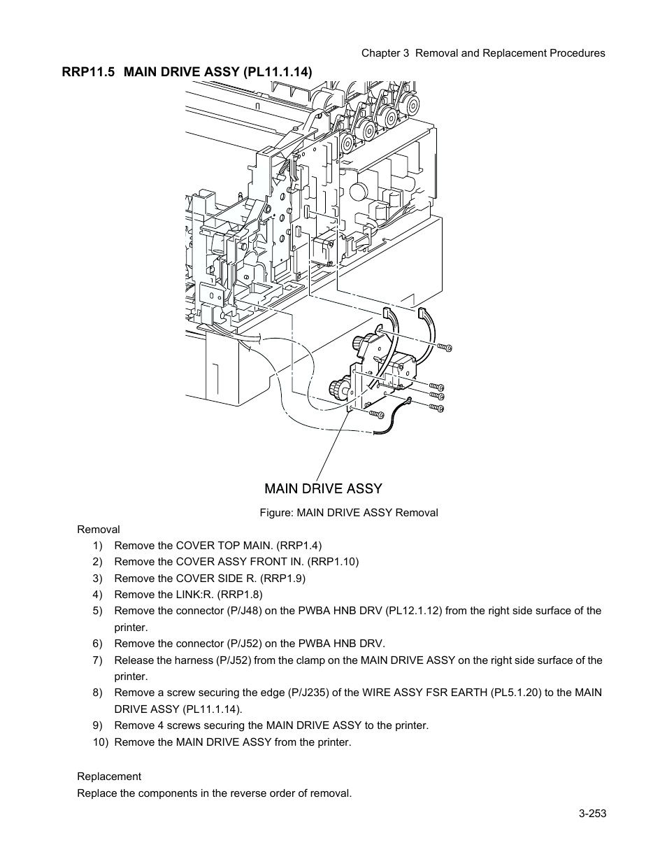 Rrp11.5 main drive assy (pl11.1.14), Rrp11.5 main drive assy (pl11.1.14) -255 | Minolta Magicolor 3100 Series User Manual | Page 255 / 424
