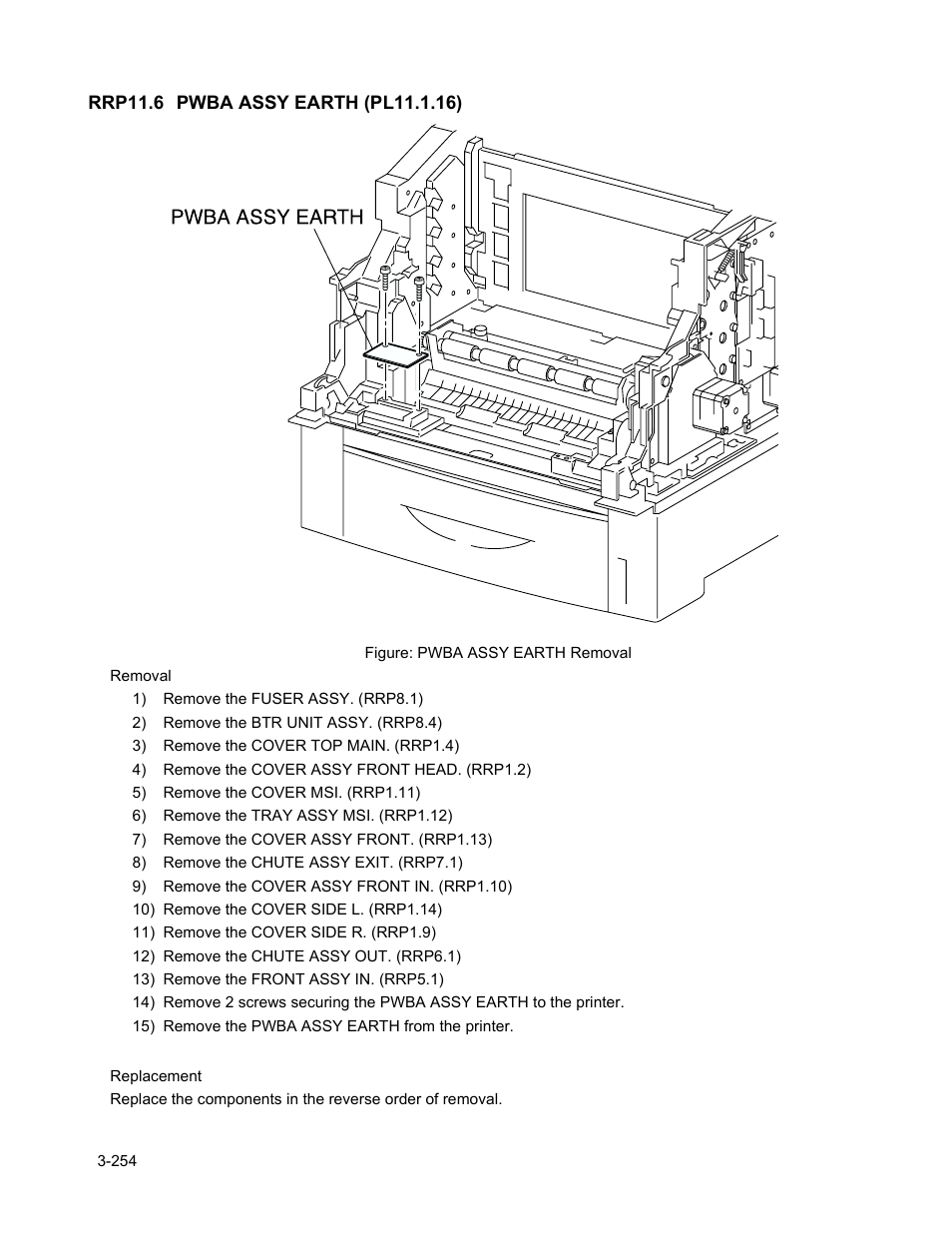Rrp11.6 pwba assy earth (pl11.1.16), Rrp11.6 pwba assy earth (pl11.1.16) -256 | Minolta Magicolor 3100 Series User Manual | Page 256 / 424
