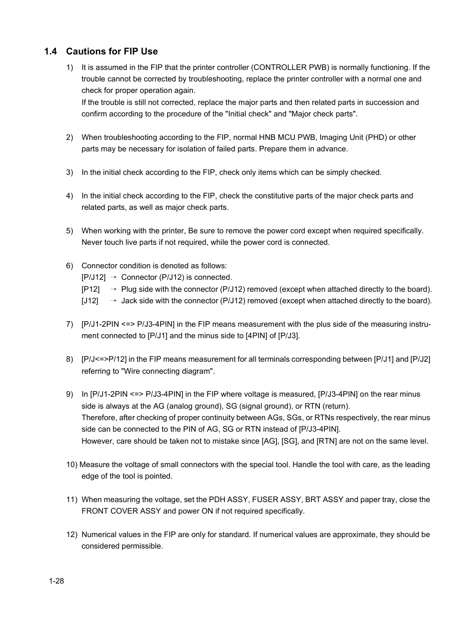 4 cautions for fip use, 4 cautions for fip use -28 | Minolta Magicolor 3100 Series User Manual | Page 28 / 424