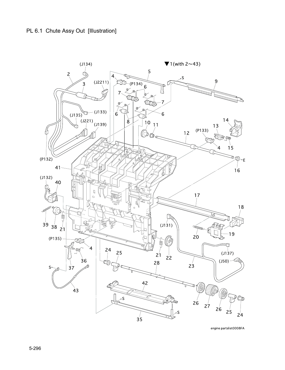 Pl 6.1 chute assy out [illustration | Minolta Magicolor 3100 Series User Manual | Page 296 / 424