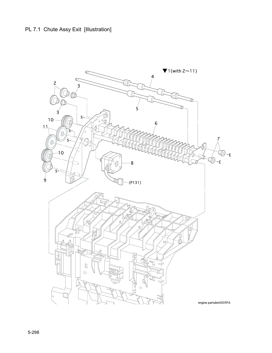 Pl 7.1 chute assy exit [illustration | Minolta Magicolor 3100 Series User Manual | Page 298 / 424