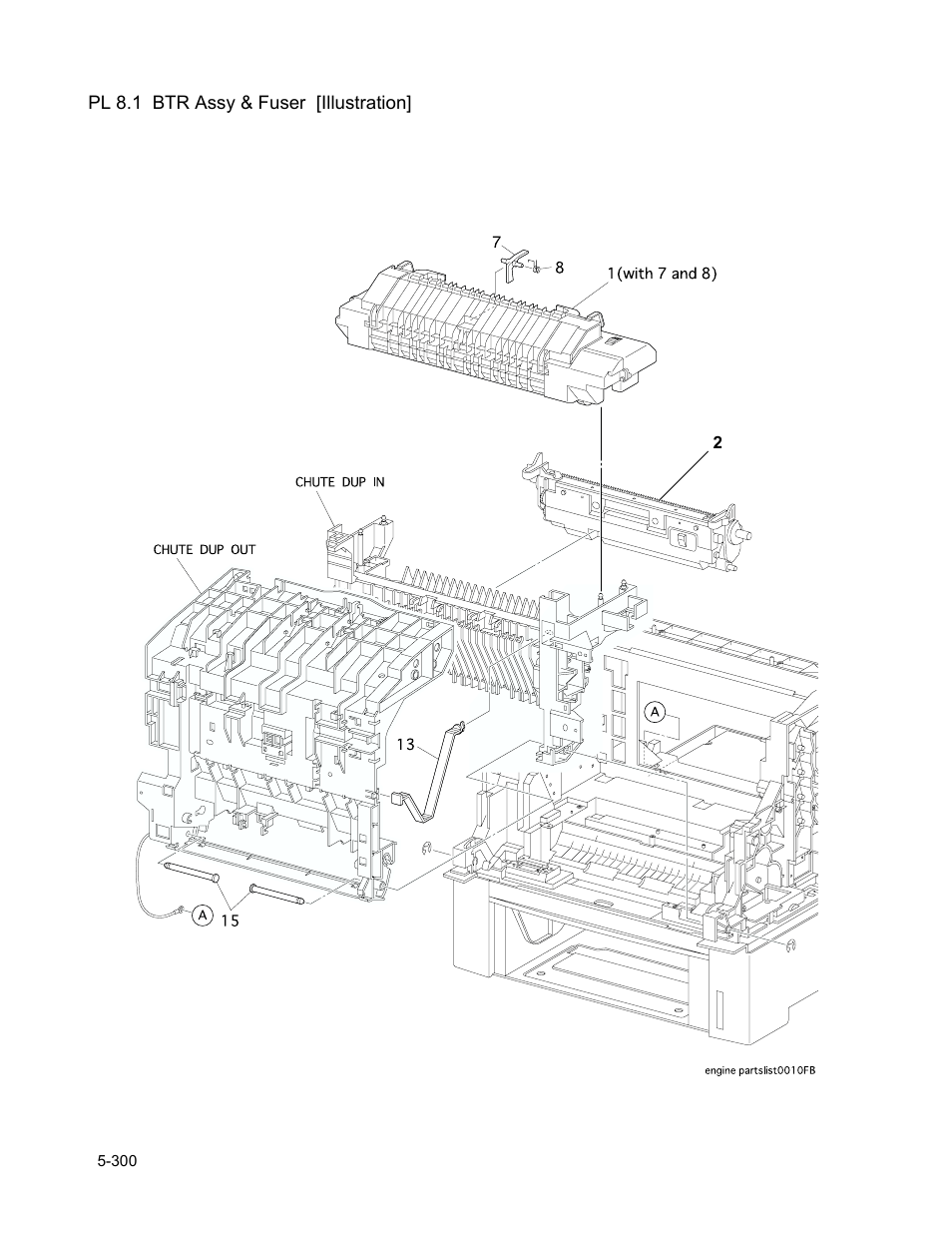 Pl 8.1 btr assy & fuser [illustration | Minolta Magicolor 3100 Series User Manual | Page 300 / 424