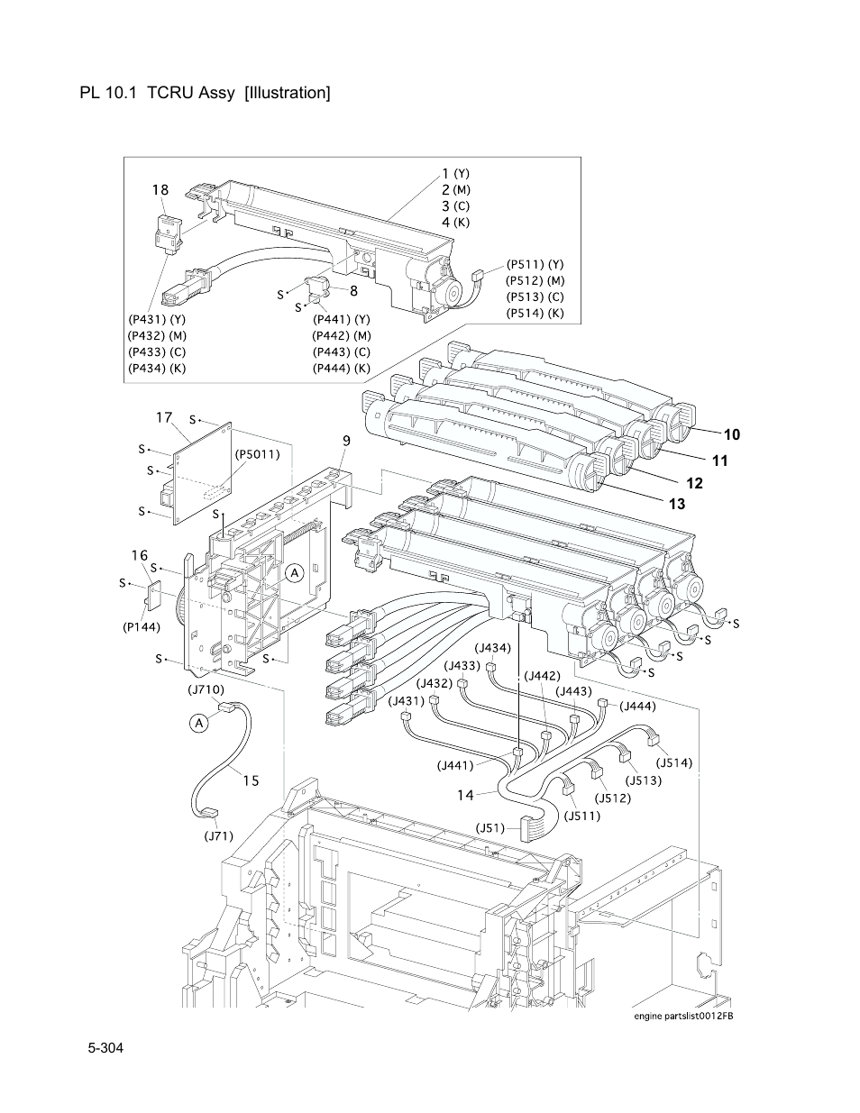 Pl 10.1 tcru assy [illustration | Minolta Magicolor 3100 Series User Manual | Page 304 / 424