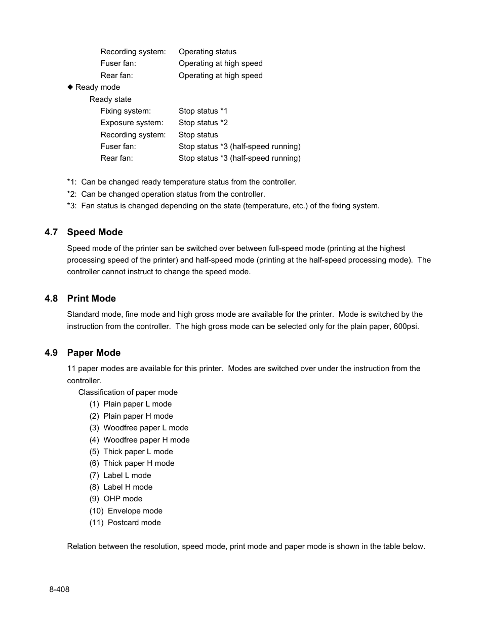 7 speed mode, 8 print mode, 9 paper mode | Minolta Magicolor 3100 Series User Manual | Page 408 / 424