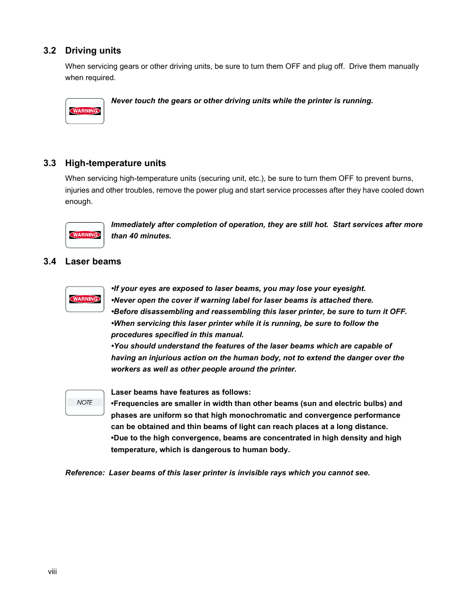 2 driving units, 3 high-temperature units, 4 laser beams | Minolta Magicolor 3100 Series User Manual | Page 8 / 424