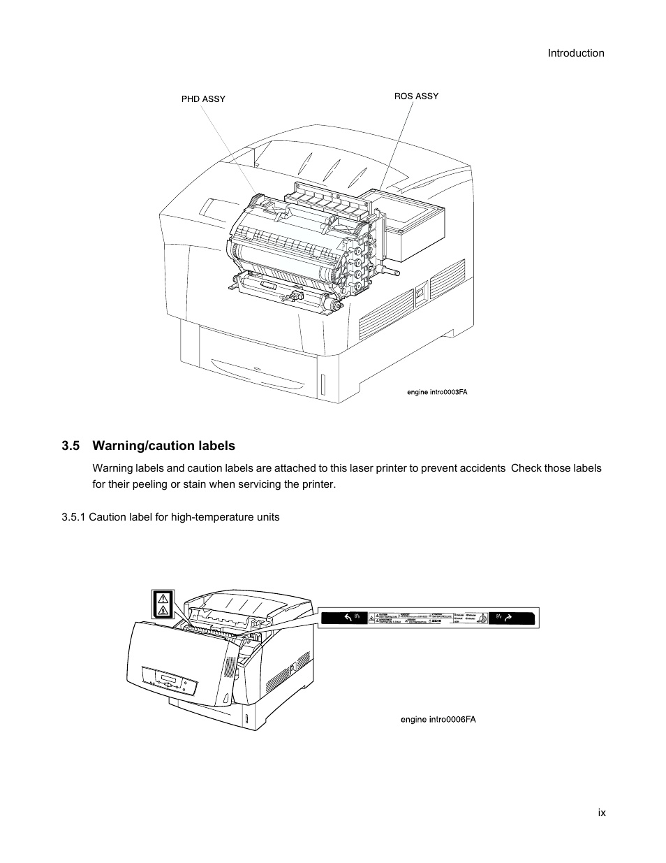 5 warning/caution labels | Minolta Magicolor 3100 Series User Manual | Page 9 / 424