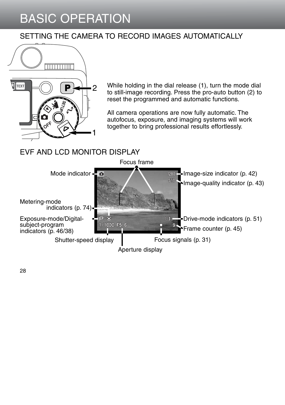 Basic operation | Minolta Dimage 5 User Manual | Page 28 / 150