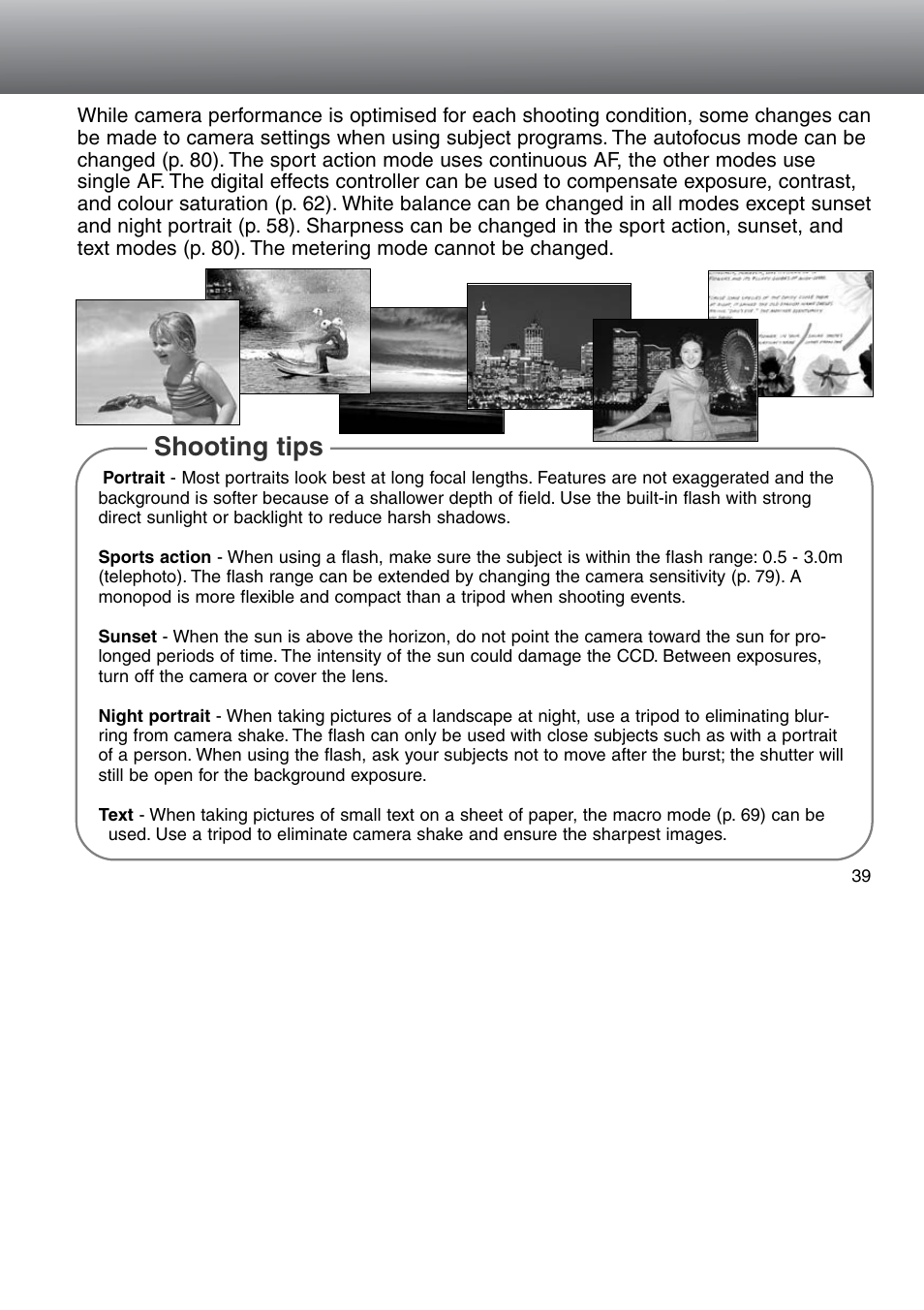 Shooting tips | Minolta Dimage 5 User Manual | Page 39 / 150