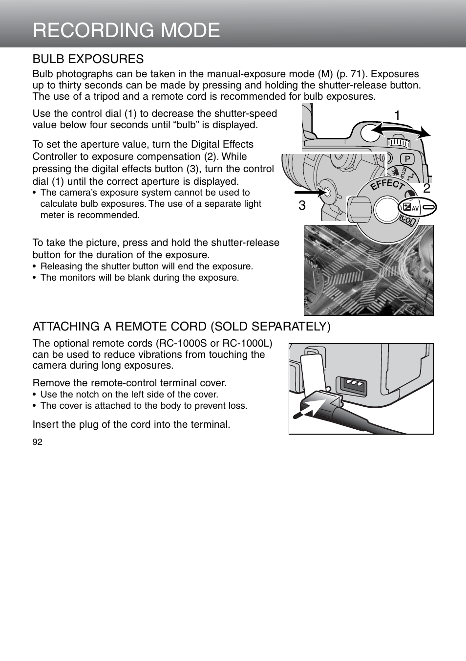Recording mode | Minolta Dimage 5 User Manual | Page 92 / 150