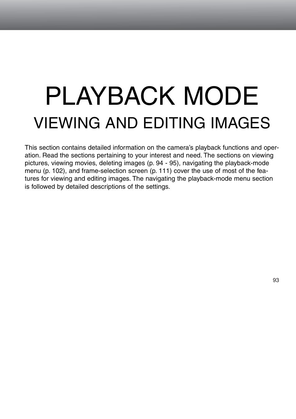 Playback mode - viewing and editing images, Playback mode, Viewing and editing images | Minolta Dimage 5 User Manual | Page 93 / 150