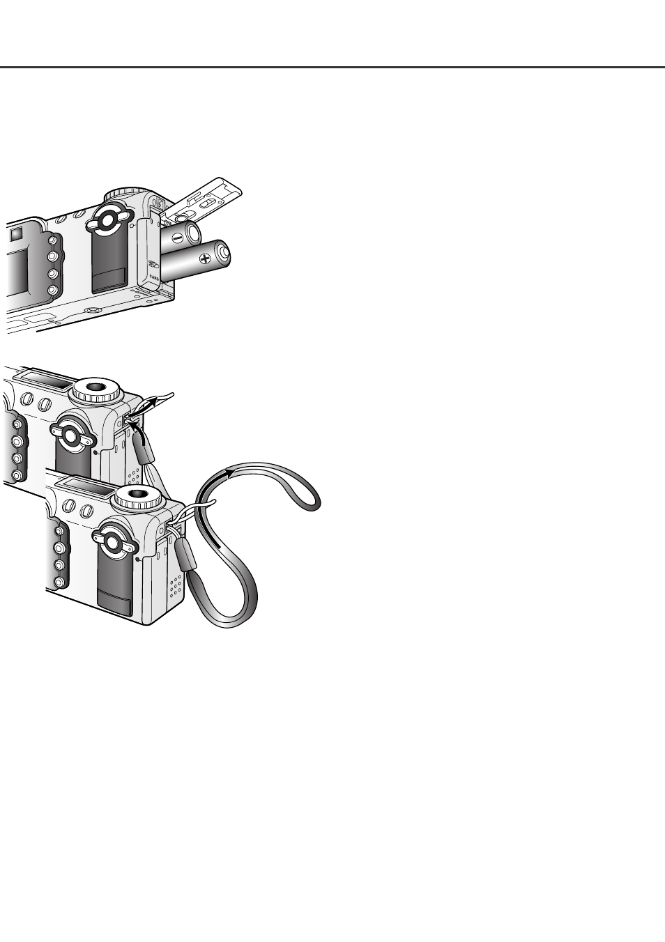 Installing aa batteries attaching the hand strap, Installing aa batteries, Attaching the hand strap | Minolta Dimage F100 User Manual | Page 15 / 128