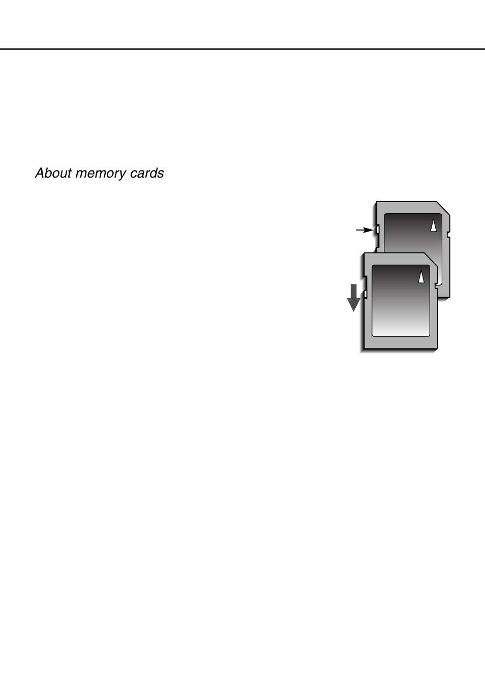 About memory cards | Minolta Dimage F100 User Manual | Page 19 / 128