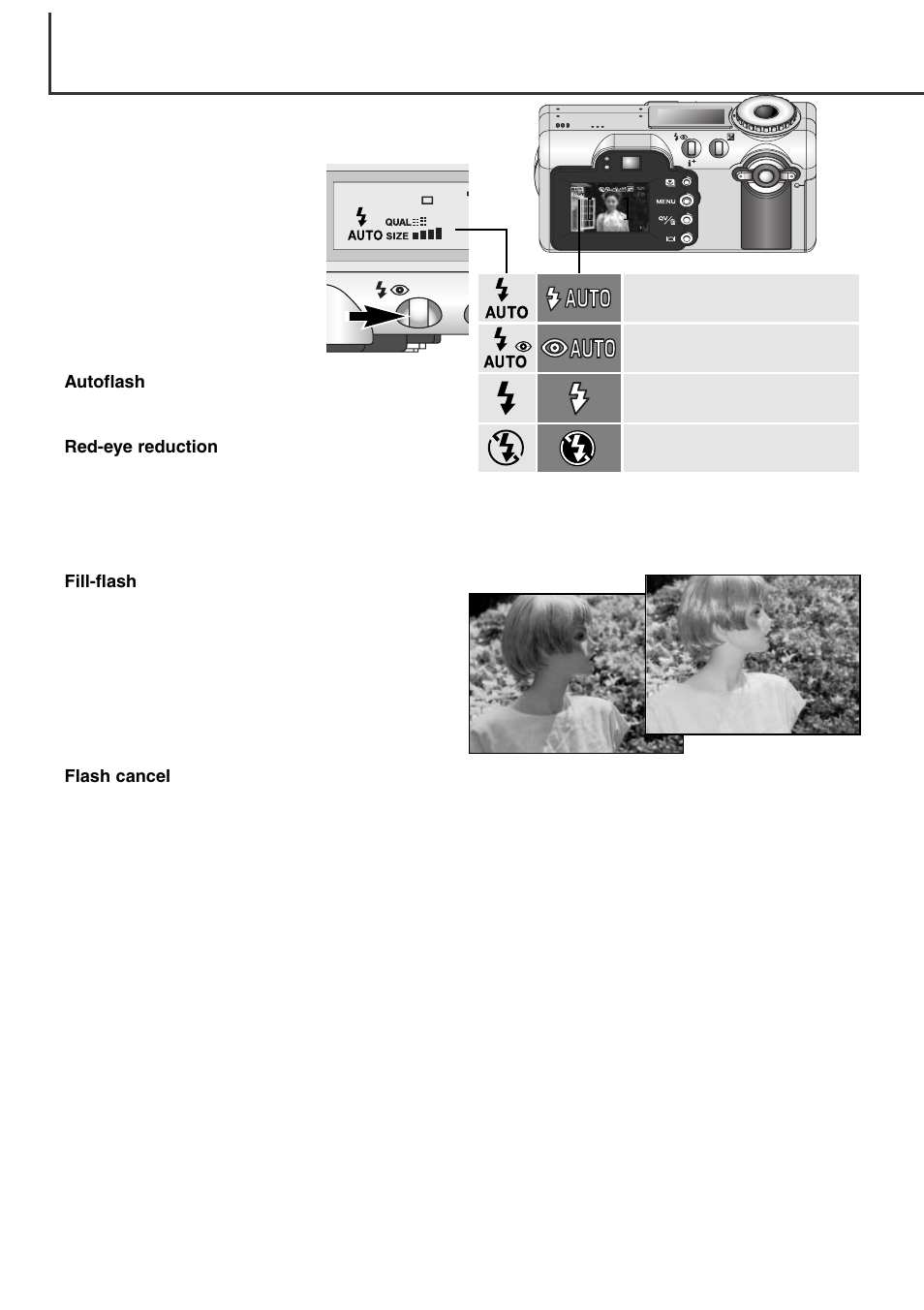 Flash modes, 1flash modes | Minolta Dimage F100 User Manual | Page 32 / 128