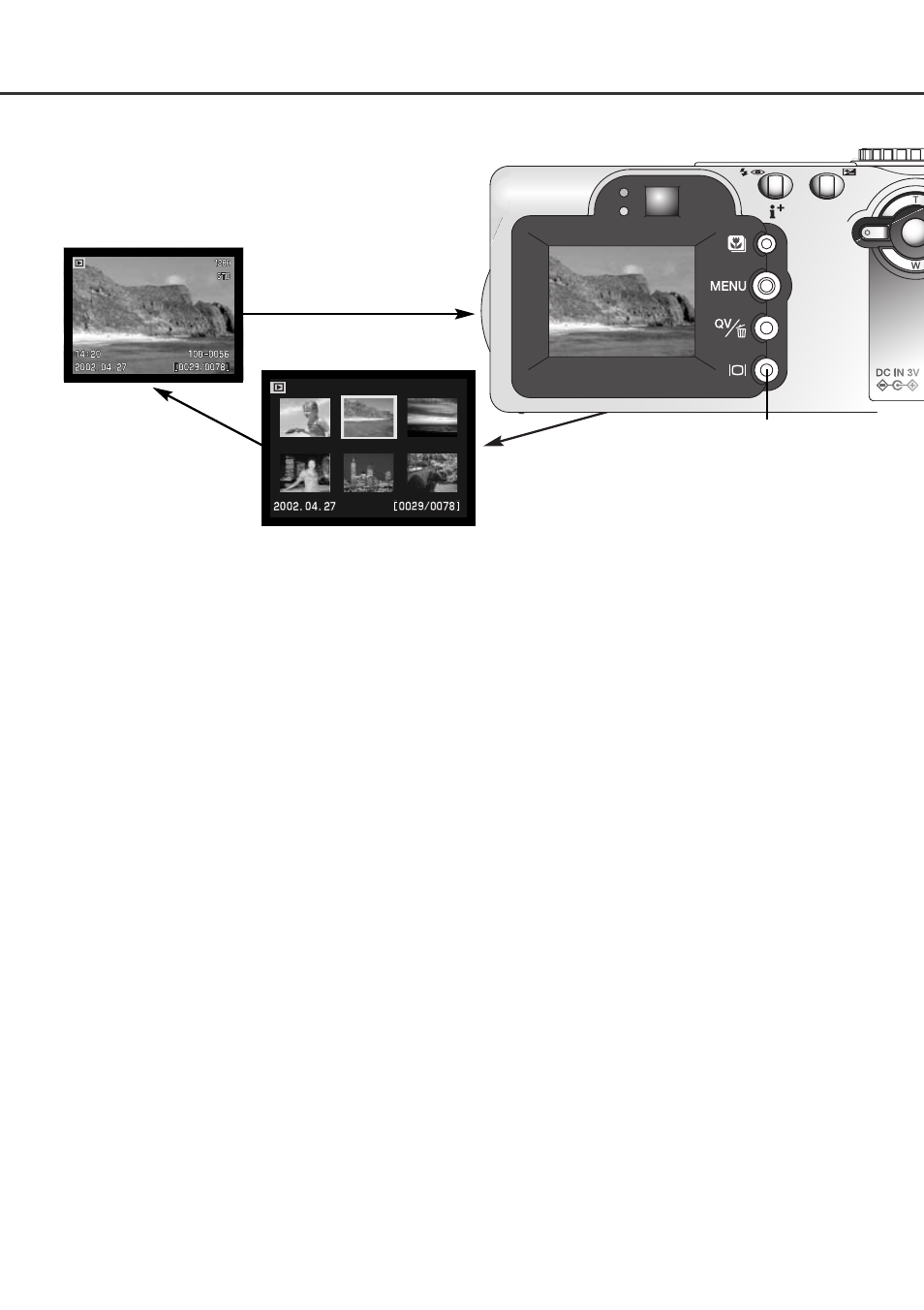 Display button – playback mode | Minolta Dimage F100 User Manual | Page 81 / 128