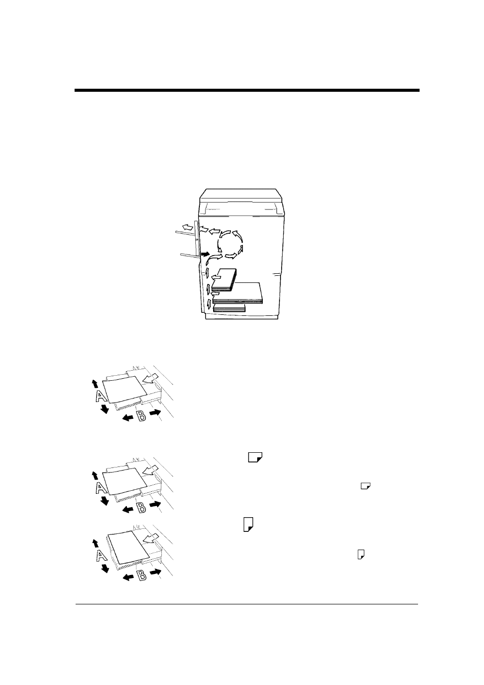 Terms and symbols for the type of printer paper, Feeding direction (printer paper path), Width” and “length | Terms and symbols | Minolta CF911PE User Manual | Page 11 / 57