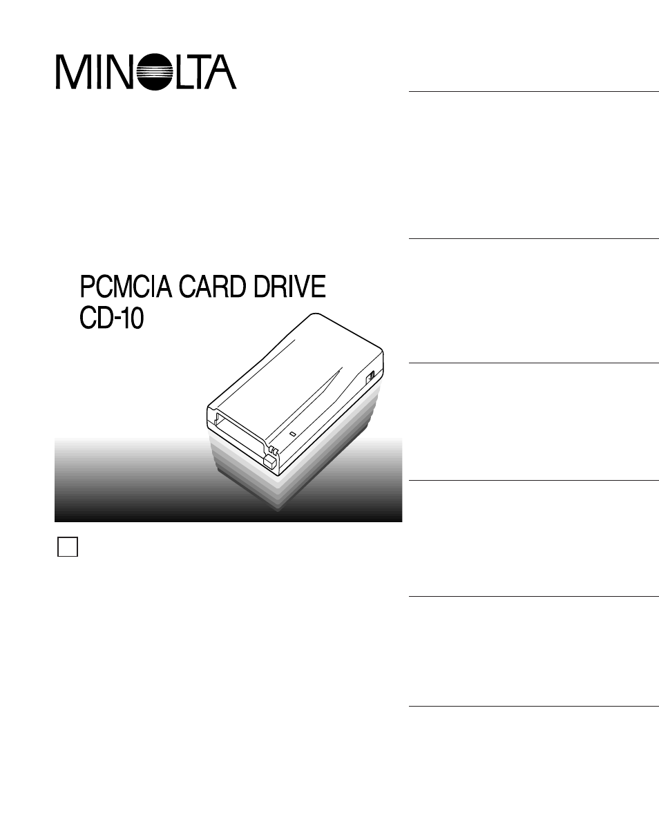 Minolta CD-10 User Manual | 30 pages