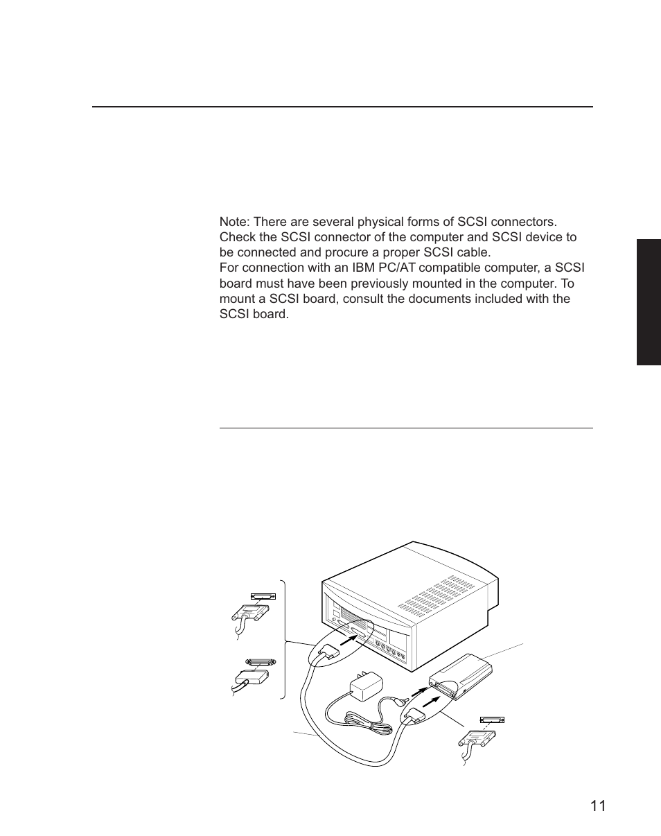 Connecting with a computer, 1 using without other scsi devices, Connecting | Minolta CD-10 User Manual | Page 13 / 30