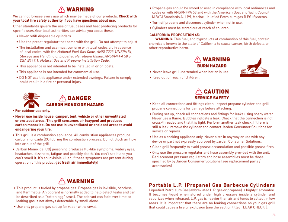 Danger, Warning, Caution | Margaritaville NBMGLG1900 User Manual | Page 5 / 12