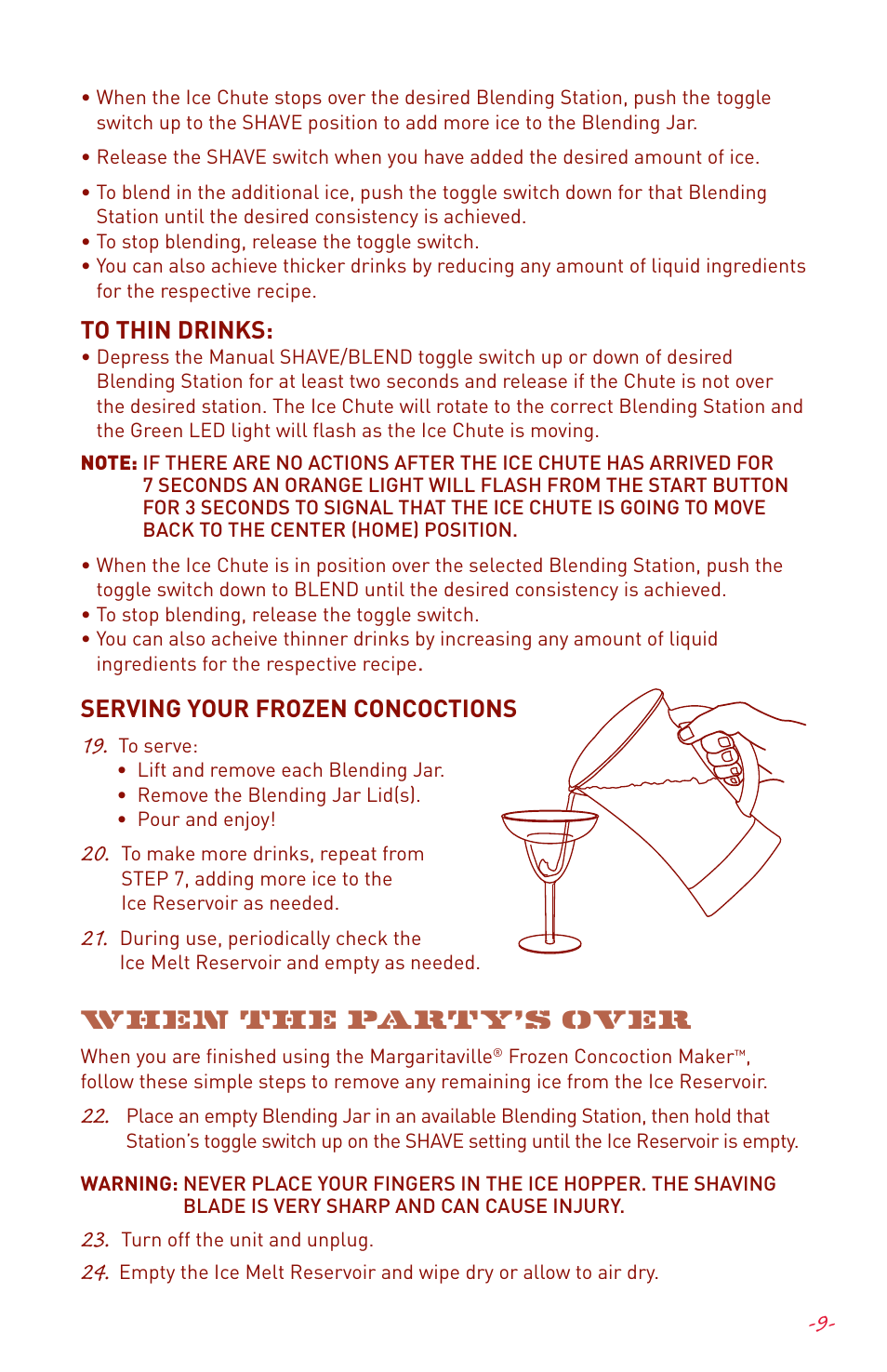 Margaritaville DM3000 User Manual | Page 11 / 16