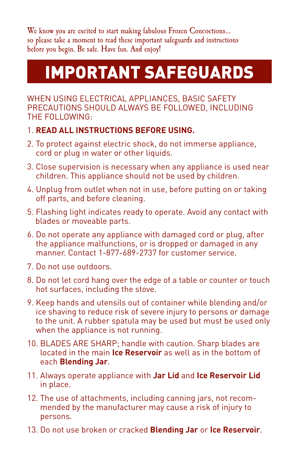 Important safeguards | Margaritaville DM3000 User Manual | Page 2 / 16