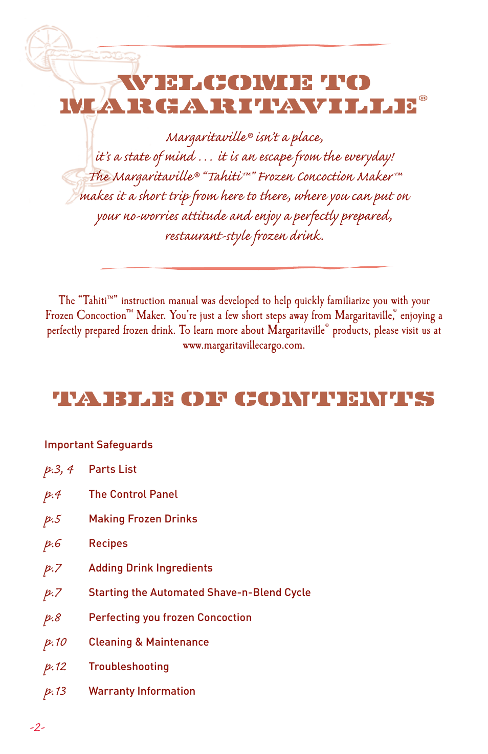 Margaritaville DM3000 User Manual | Page 4 / 16